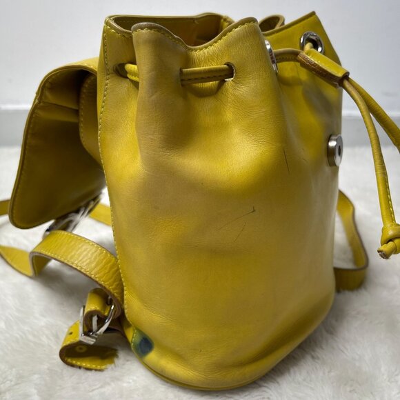 Salvatore Ferragamo Women\'s Yellow Gancini Leather Backpack